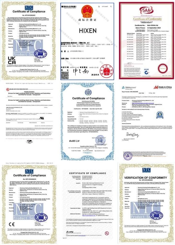 LED mirror certificates