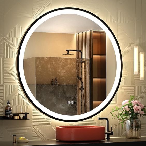 framed led mirror