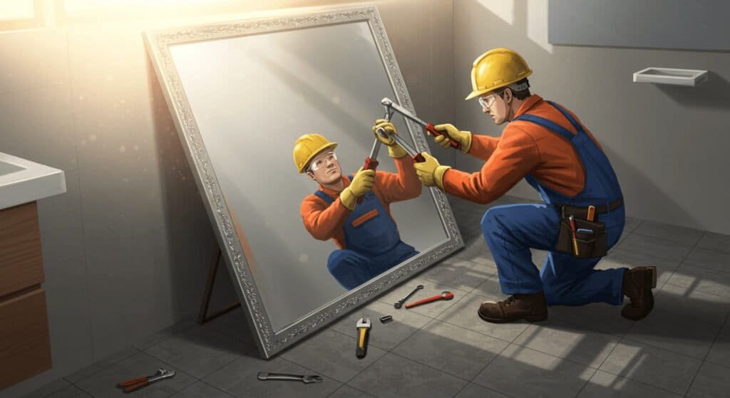 how to remove a large bathroom mirror