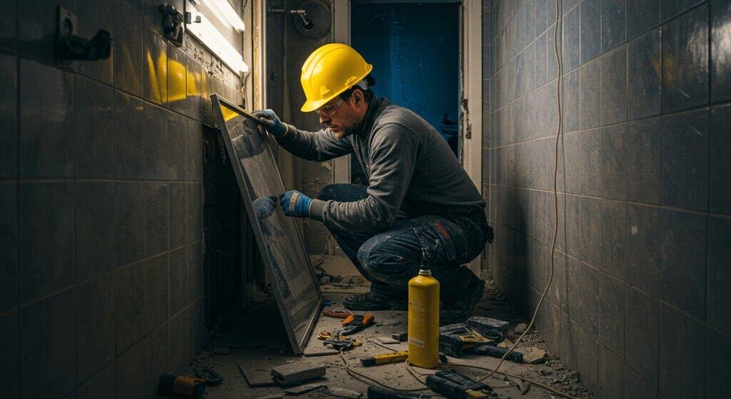 how to remove a large bathroom mirror