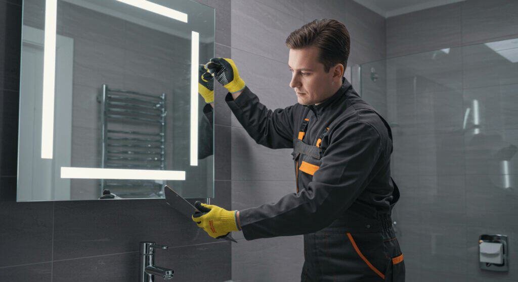 how to remove a large bathroom mirror